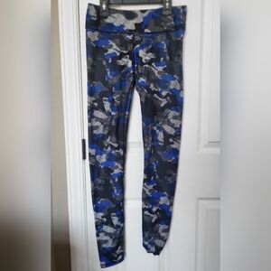 Fabletics Blue and Black Camo Leggings